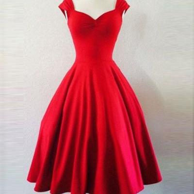 Custom made simple red sweetheart short prom dress, homecoming dress,53036