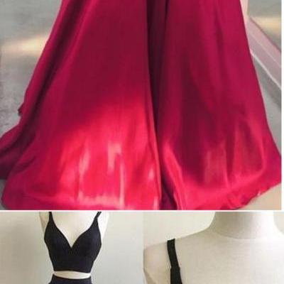 Elegant Prom Gown,Two Piece Prom Dresses,Long Prom Dress, Formal Evening Dress, Simple Prom Dress,4242