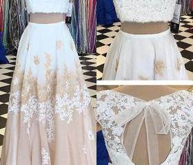 A-line Bateau Strap Sweep Train Crisscross Back Chiffon Prom Dress, Sequins main image 1