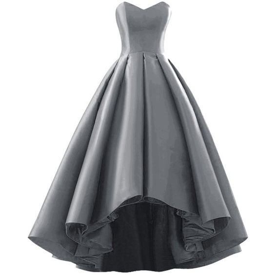Gray Sweetheart Short Front Long Back A Line High Low Prom Dress,Formal ...
