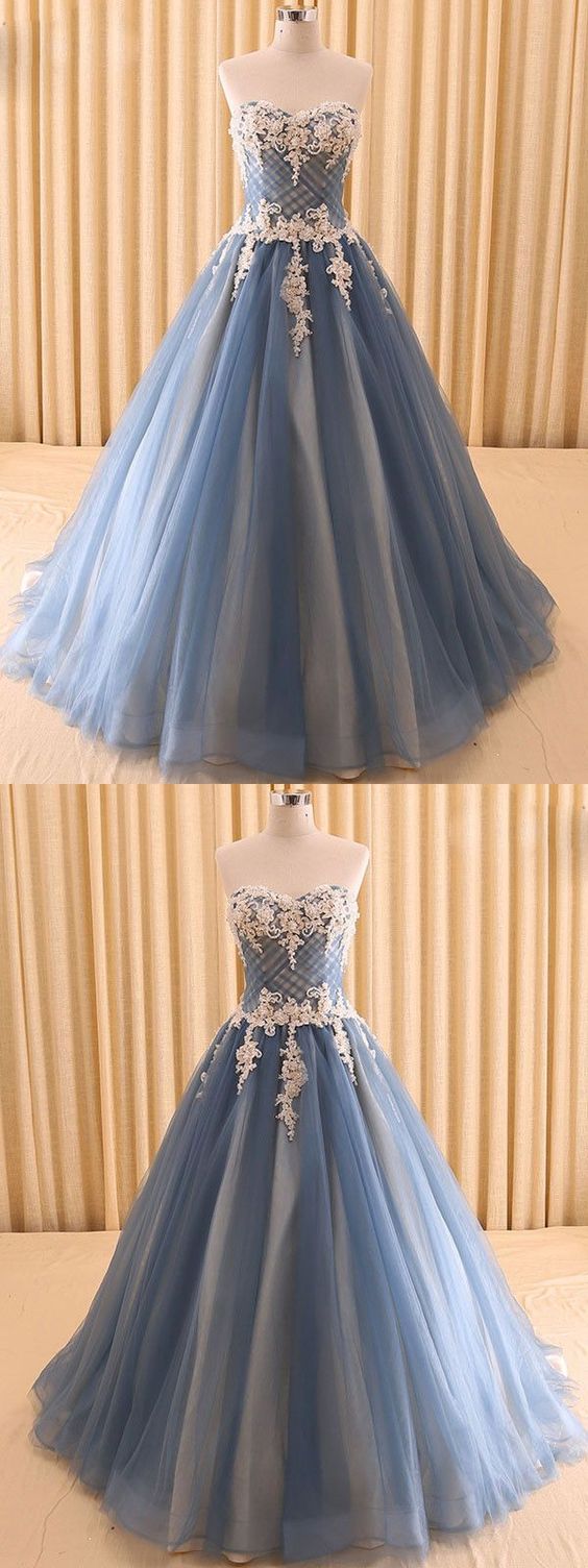 Sweetheart Floor-length Lace Tulle Beautiful Prom Dress ,Quinceanera ...
