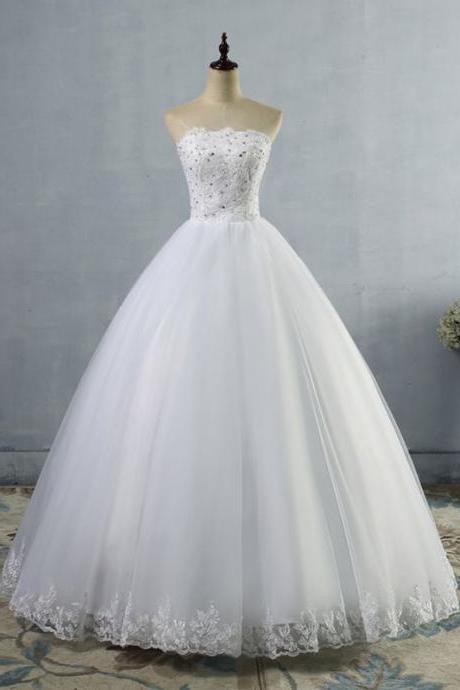 Long Wedding Dress, Lace Wedding Dress, Tulle Wedding Dress, Sequin Bridal Dress, Bridal Dress,wedding Party Dresses,840319