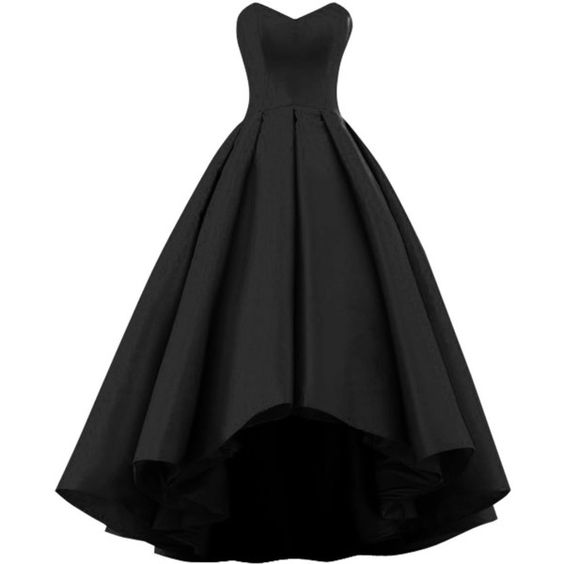 Black Sweetheart Short Front Long Back A Line High Low Prom Dress,formal Gown,fashion Prom