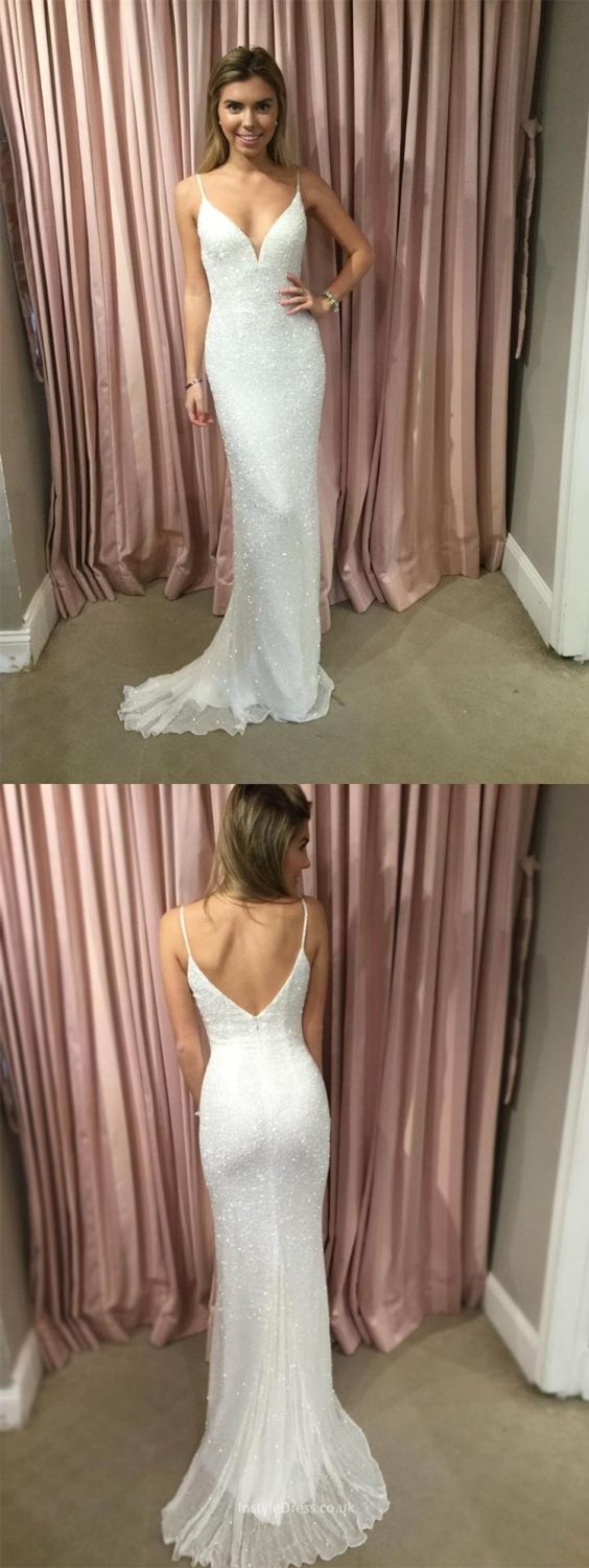 Lace Evening Dress Mermaid Spaghetti Straps Backless Prom Dress With Appliques main image 0